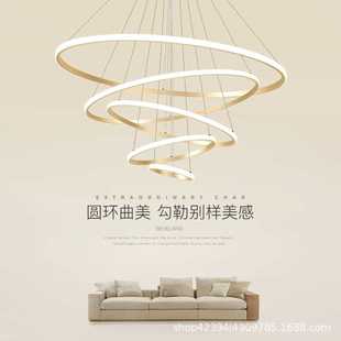 吧台金色餐厅灯具 客厅灯led吊灯现代简约家用卧室灯北欧创意个性