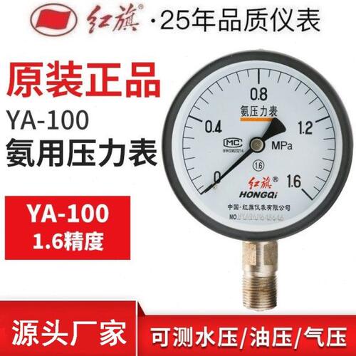 厂家直销红旗仪表氨气专用压力表YA-100 真空表YZA负压表0-1.6MPa