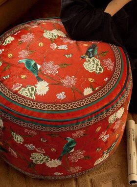 Y荥1红色喜庆客厅沙发地上看坐墩阳台榻榻米懒人墩子坐垫蒲团锦绣