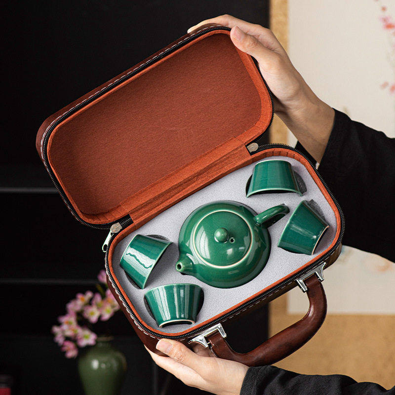 哥窑便携式旅行茶具小套装随行户外快客杯泡茶壶茶具活动伴手礼品,餐饮具,功夫茶具,淘宝优惠券,粉丝福利购,淘宝优惠卷