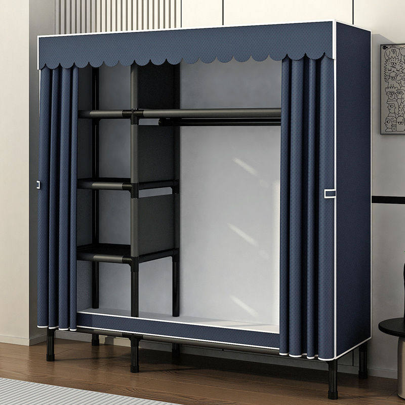衣柜家用卧室简易组装布衣柜钢管加粗加厚出租屋结实耐用加固衣w&