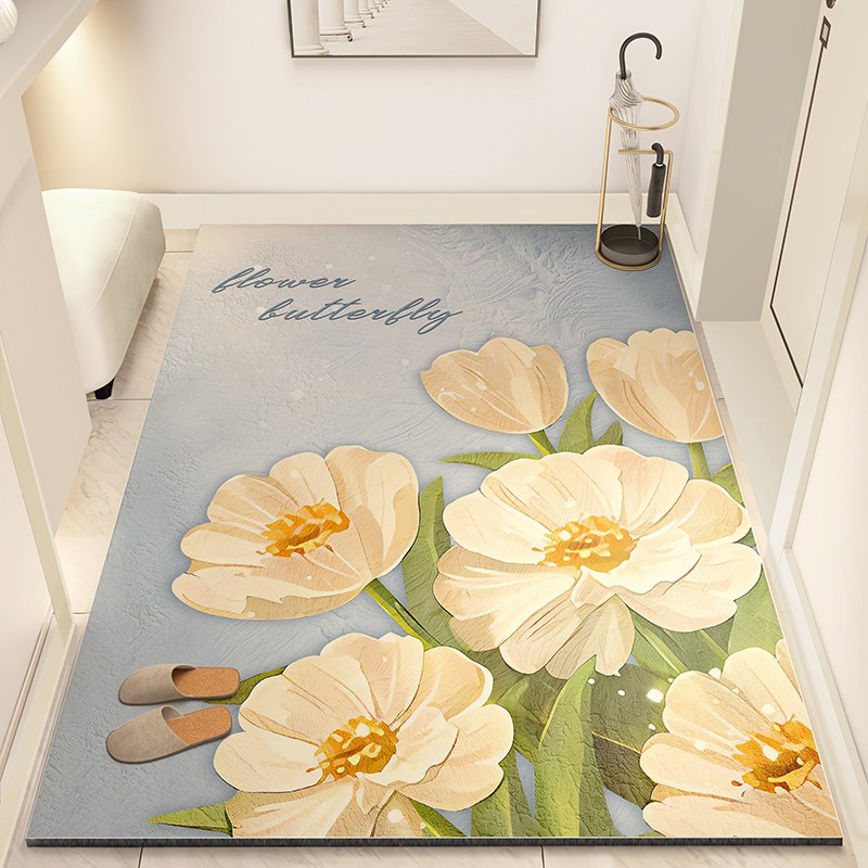 入户门垫皮革地垫玄关门口进门垫家用pvc可擦免洗油画风防滑脚垫