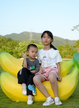 户外玻璃钢水果桌椅蘑菇凳子雕塑幼儿园庭院卡通动物座椅装饰摆件