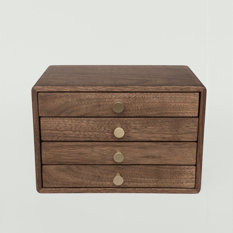 黑胡桃首饰收纳盒精日系手饰品送闺蜜礼实木珠宝盒多层首饰盒