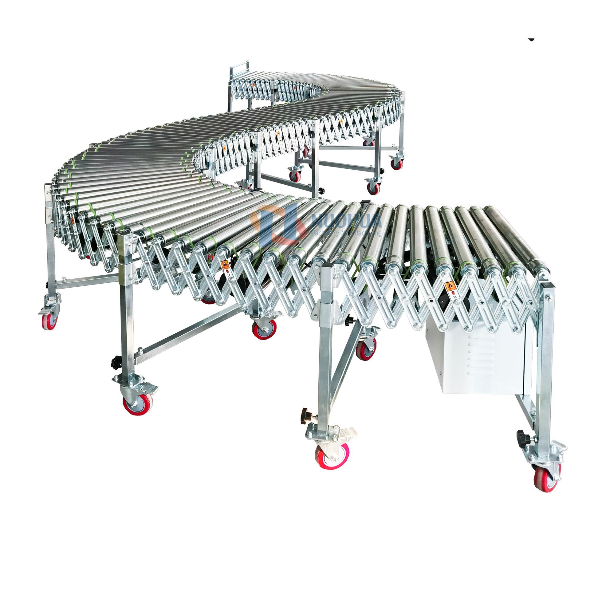 仓储物流工厂包裹纸箱集装箱卡车装卸货用移动电动伸缩滚筒输送机