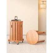 木凳实木凳家用可堆叠组合圆凳客厅餐桌凳储物叠叠凳