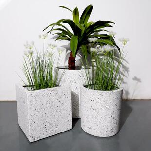 水泥花盆植物盆大理石盆特大号现代落地北欧风简约发财树绿植大型