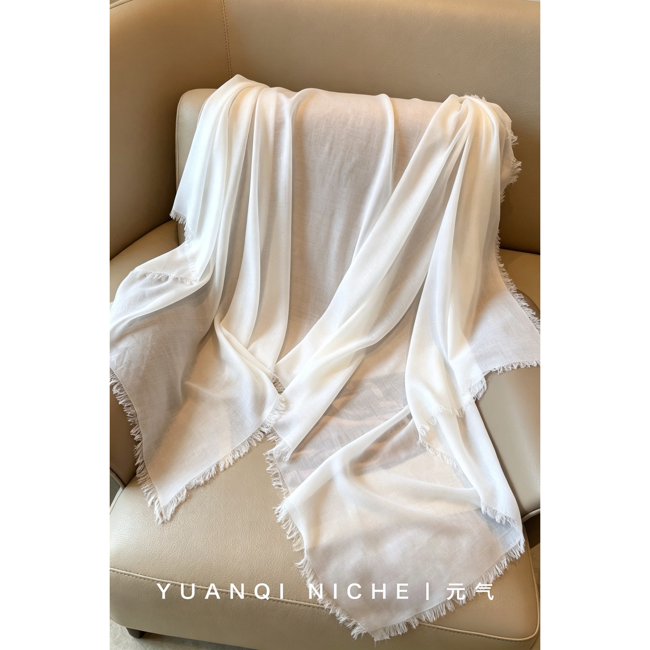 小香风100山羊绒薄款纯色大披肩围巾女长款空调巾围脖两用保暖