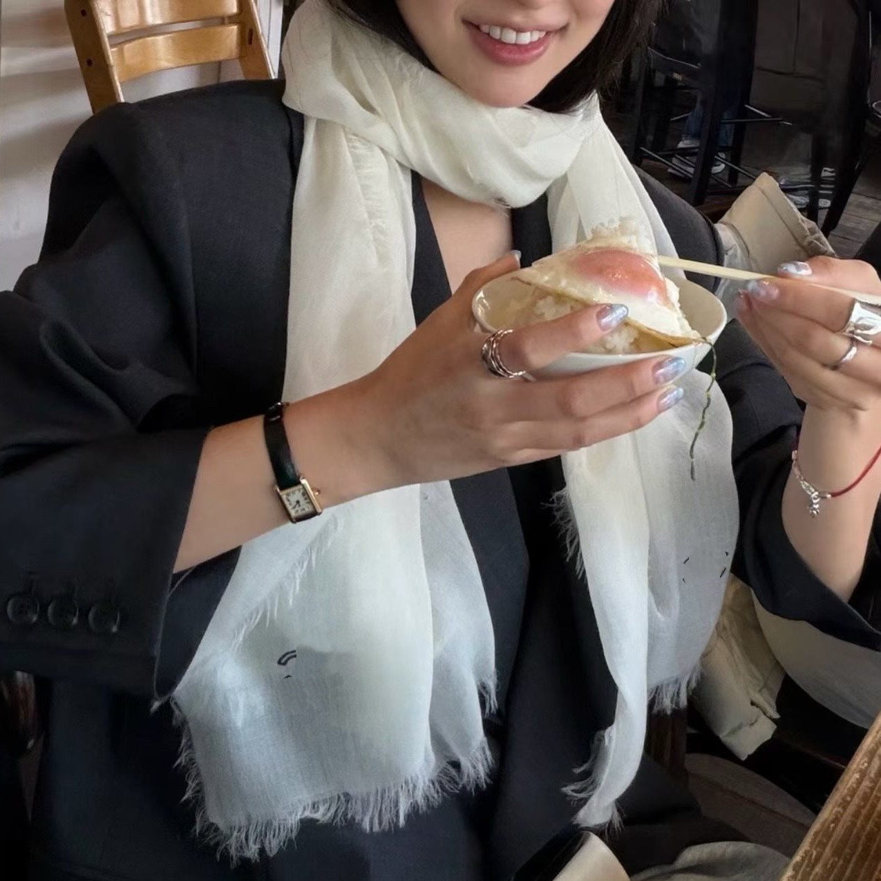小香风100山羊绒薄款纯色大披肩围巾女长款空调巾围脖两用保暖