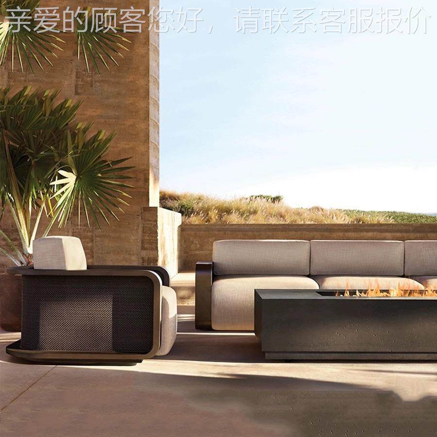 露户48外柚木沙发庭院别墅店花园北欧台防晒水防实木沙发茶几组酒,住宅家具,户外沙发,淘宝优惠券,粉丝福利购,淘宝优惠卷