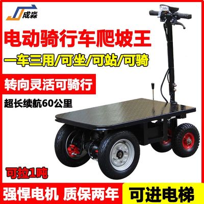倒骑驴电动平板车手推车
