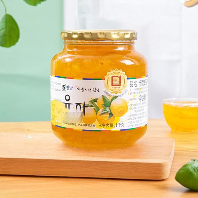 全南蜂蜜柚子茶韩国罐装进口水果茶百香果酱柠檬茶冲饮饮品泡水