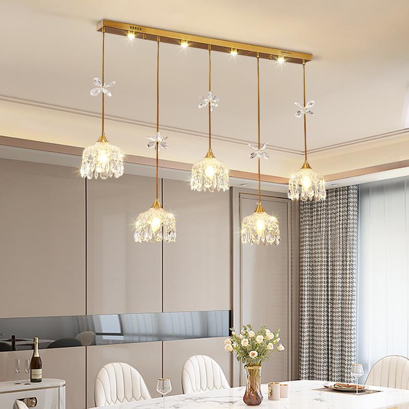 水晶饭厅吊灯现代简约法式轻奢大气饭厅吧台灯家用餐桌灯2025新款