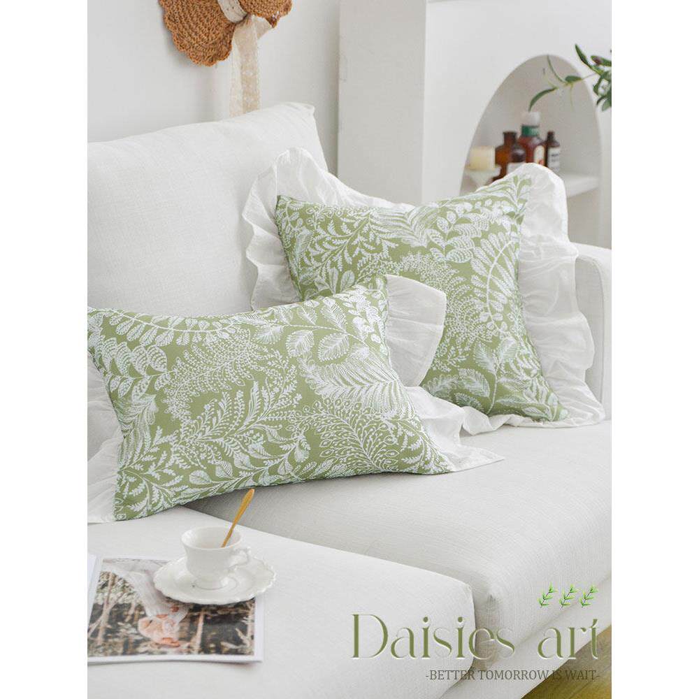 法式枕头沙发客厅高端风格靠垫覆古褶边枕套凸窗腰支撑