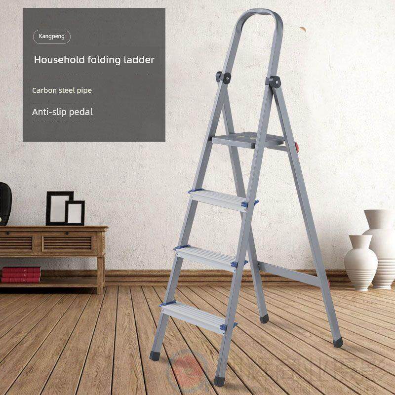 梯子家用铝合金伸缩可折叠梯子碳钢人字形梯子工程梯子四阶五阶六