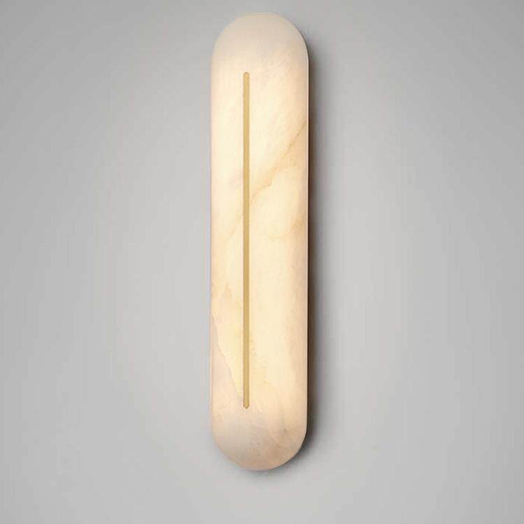 意式轻奢西班牙天然云石壁灯客厅背景墙设计师创意全铜卧室床头灯