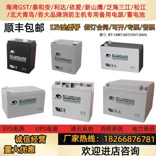 福建闽华蓄电池BT-12V2.8A5A7A24A10A16A17A33A20A38AH消防主机