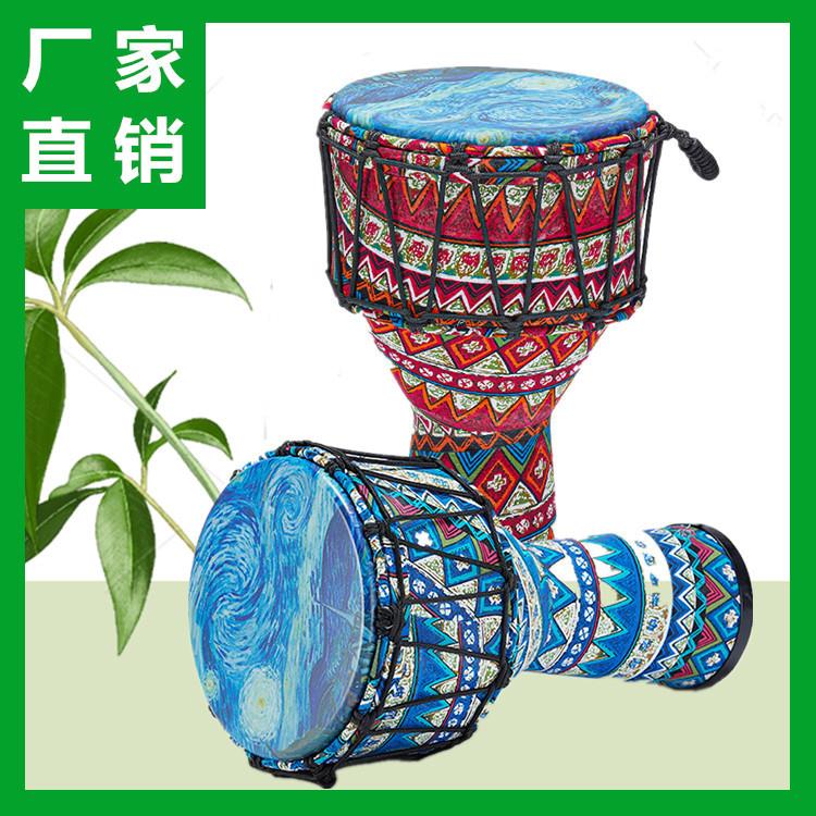 网红轻质碳纤维丽江星空非洲鼓8寸10寸幼儿园儿童PVC绑绳布艺手鼓