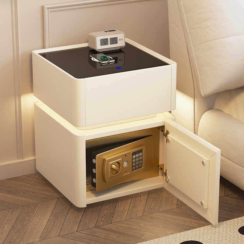 智能床头柜保险箱一体2025新款轻奢高级感实木简约现代卧室床边柜,住宅家具,床头柜,淘宝优惠券,粉丝福利购,淘宝优惠卷