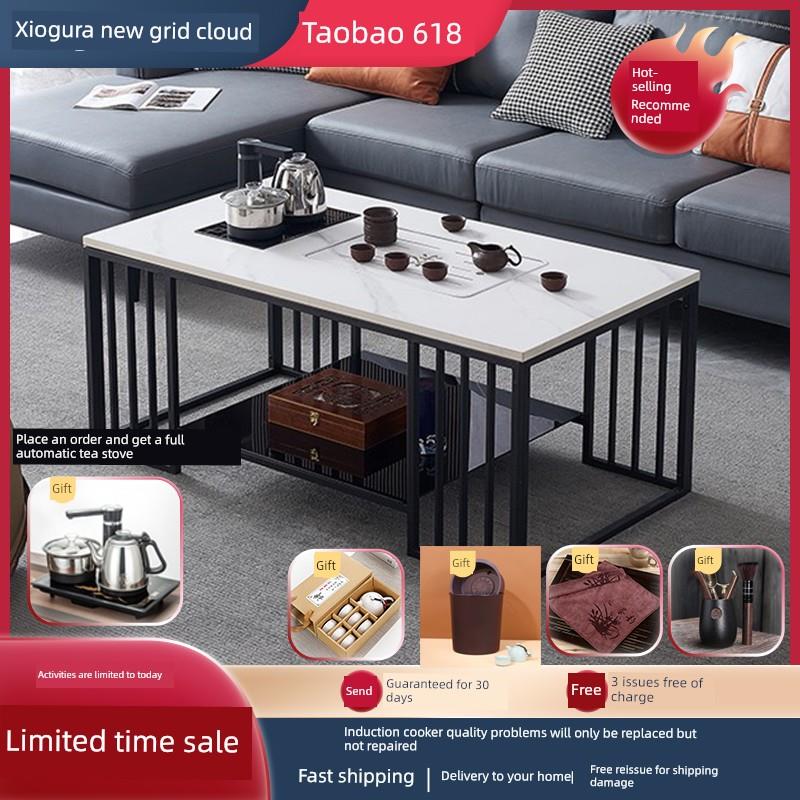 新中式板岩功夫咖啡桌茶几办公创意壶具组合多功能茶几