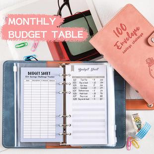 跨境软皮A6活页书100天省钱现金预算书储存书拉炼袋Pu省钱书