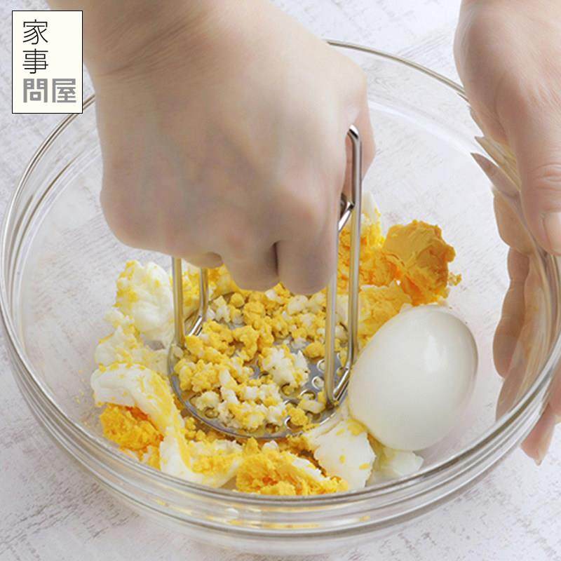 日本进口家事问屋304不锈钢手动捣泥器压土豆泥蒜泥压鸡蛋碎,厨房/烹饪用具,手用捣泥器,淘宝优惠券,粉丝福利购,淘宝优惠卷