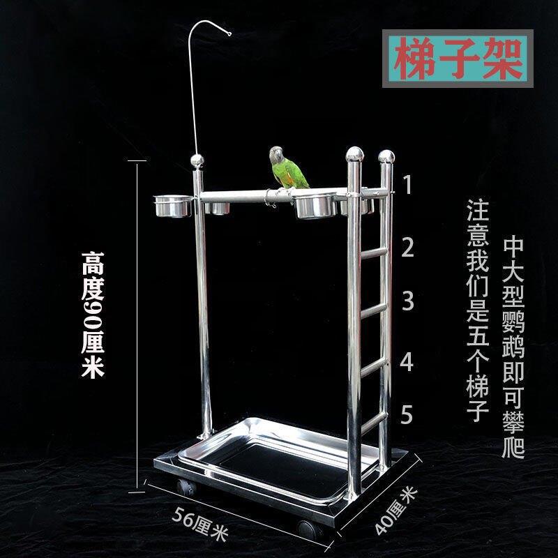 鹦鹉不锈钢站架梯子架磨砂站杆加厚不锈钢中大型鹦鹉站架厂家直销