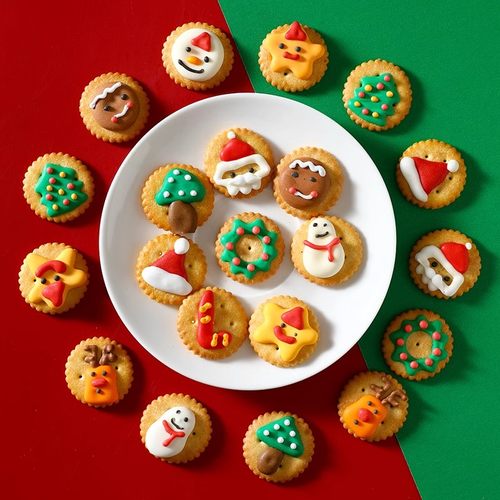 圣诞节裱花小饼干创意卡通可爱网红小零食节日送礼幼儿园学生分享