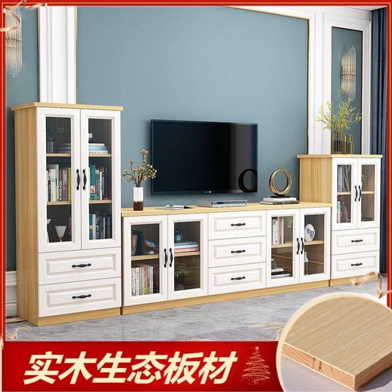电视柜实木客厅电视背景墙储物柜新款现代简约加高墙柜小户型高柜