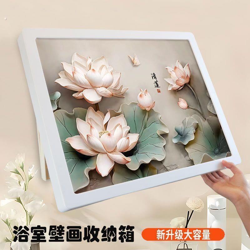 浴室壁画收纳箱卫生间放衣服神器防水挂画收纳柜免打孔壁挂置物架