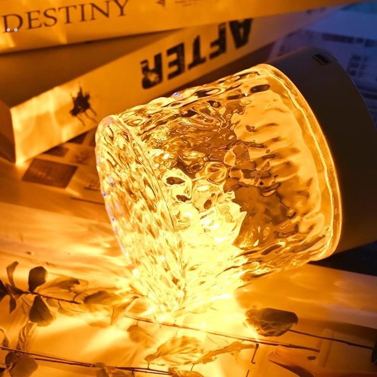 水波纹灯氛围灯卧室小夜灯光影浪漫旋转水纹灯床头灯投影极光礼物