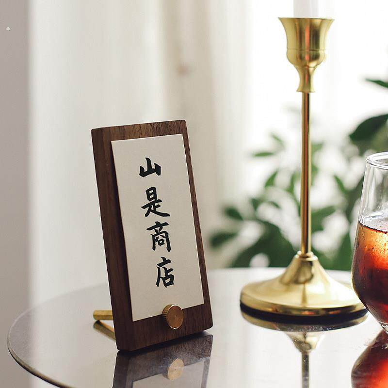复古实木台卡便利贴桌面卡片夹留言牌咖啡店吧台产品介绍商品价格
