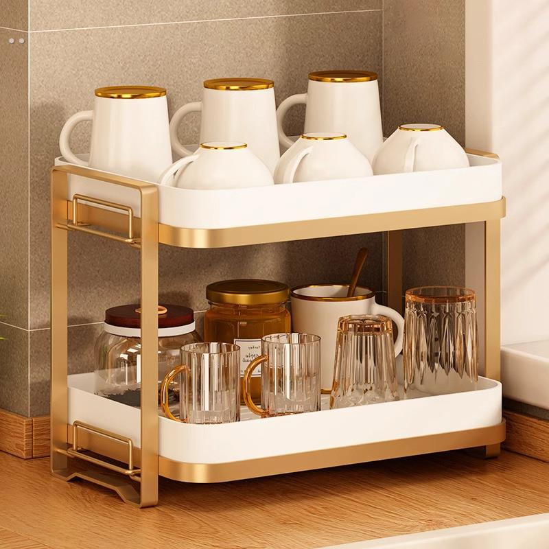 杯架子置物架水杯茶杯茶具玻璃杯子收纳层架桌面多层托盘家用沥水