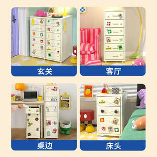 夹缝收纳柜铁皮柜抽屉式电脑书桌下床头储物铁艺斗柜子移动置物架