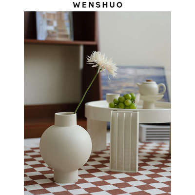 WENSHUO现代简约高级灯笼ins风花瓶摆件客厅卧室餐桌鲜花插花装饰