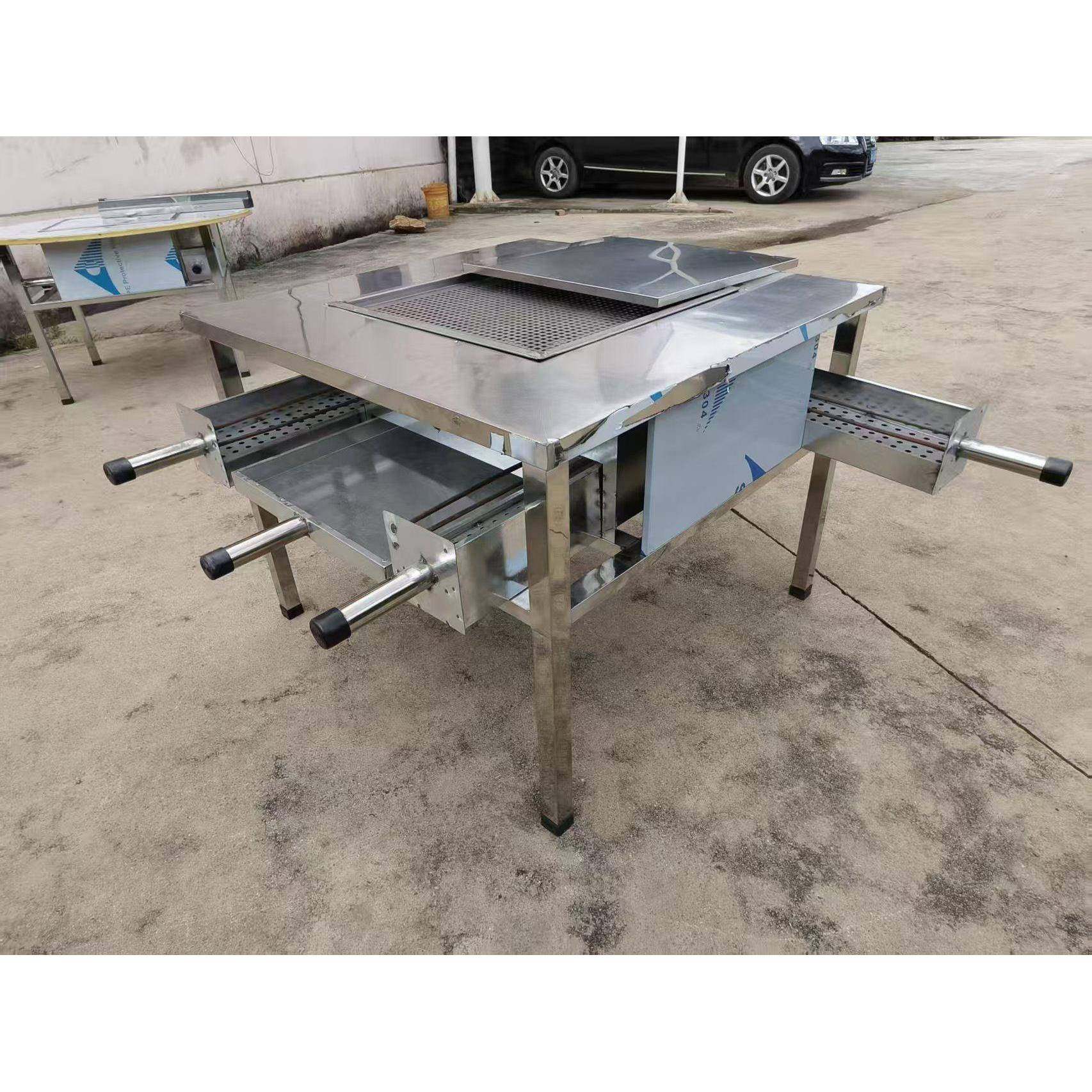 特厚304不锈钢无烟烧烤桌商用烧烤店木炭自助户外野营摆摊烤肉桌,商业/办公家具,烤肉桌,淘宝优惠券,粉丝福利购,淘宝优惠卷