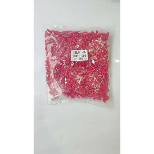 冷压接线端子SV1.25-3叉型预绝缘铜线鼻黄铜U型线耳插口端头红色