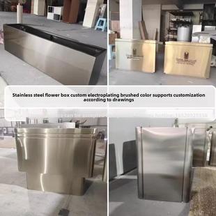 户外不锈钢定制花箱组合阳台种植箱奶茶店户外栅栏花槽锻铁花坛