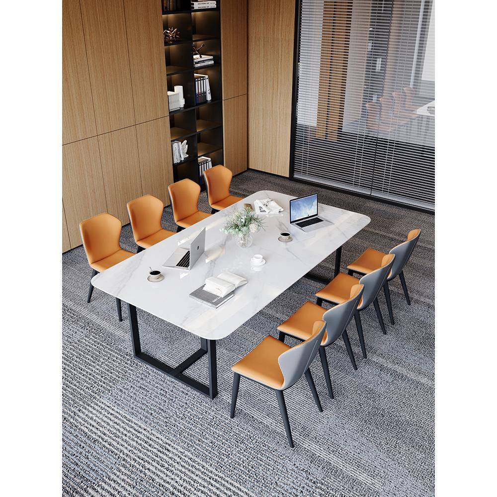 岩板会议桌长桌简约现代长条桌洽谈桌休息区店面会客接待桌椅组合,商业/办公家具,会议桌,淘宝优惠券,粉丝福利购,淘宝优惠卷