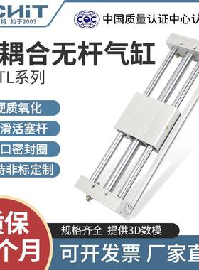 亚德客型磁偶式无杆气缸RMTL10/16/20/25/32/40-200*350 600 1100