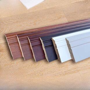 纯实木新中国风实木踢脚板白色法国漆踢脚板木地板美式黑色踢脚板