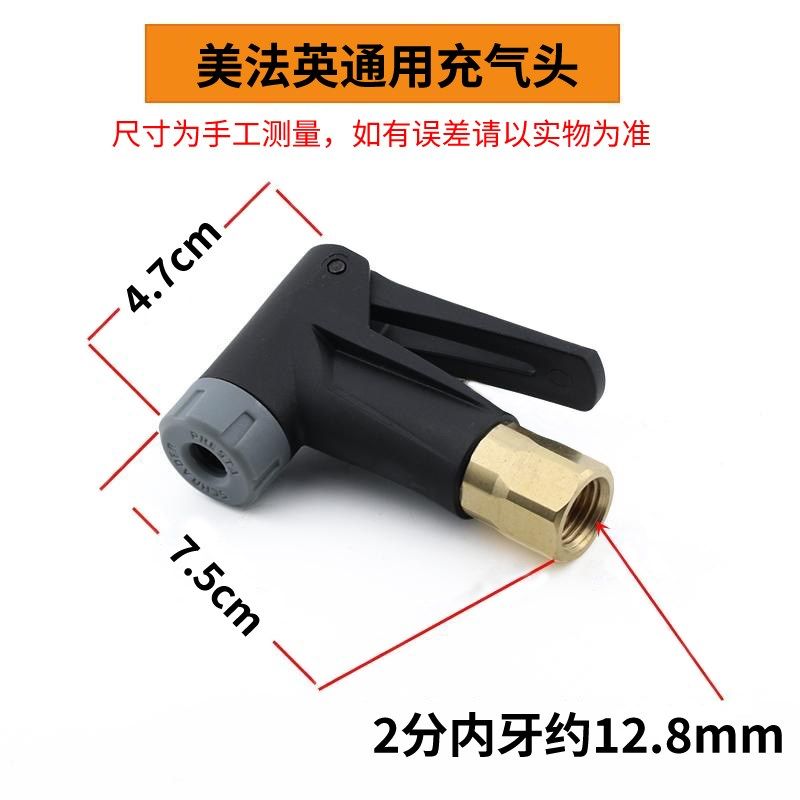 气泵打气嘴气压表充气头轮胎充气转换头胎压表配件铜质夹头加气嘴