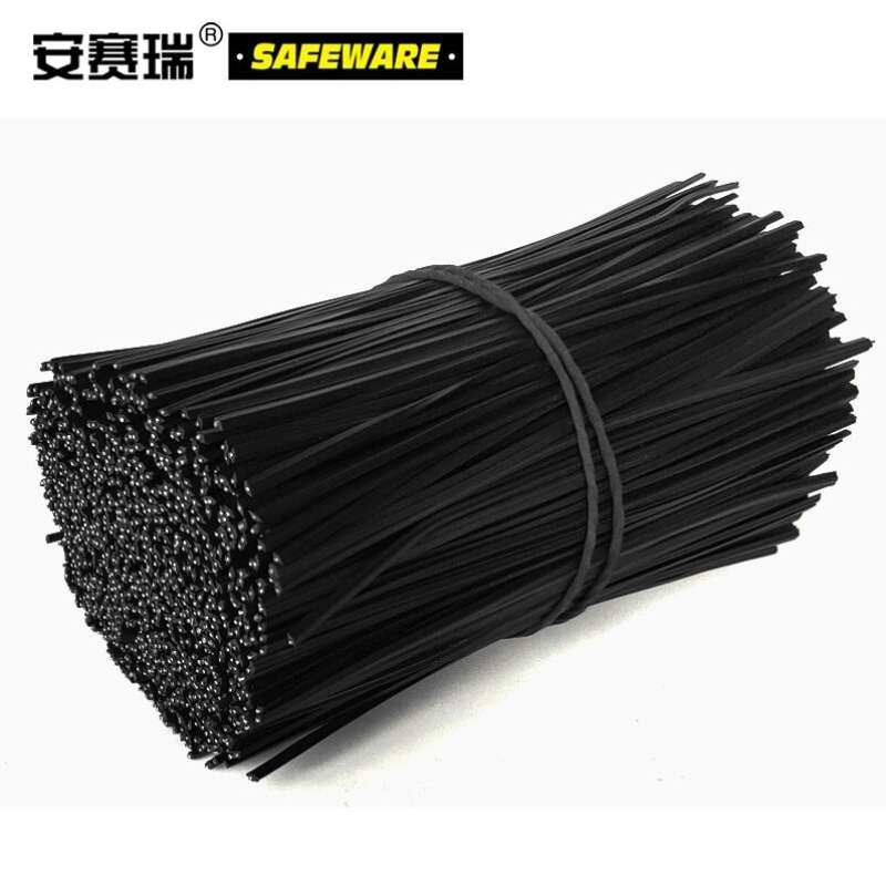 安赛瑞包塑铁丝捆扎线塑料铁丝绑扎带黑扁长15cm5000根.装2355