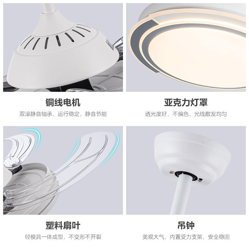 餐厅风扇灯全光谱护眼家用电风扇48寸大风力静音隐形扇智能吊扇灯