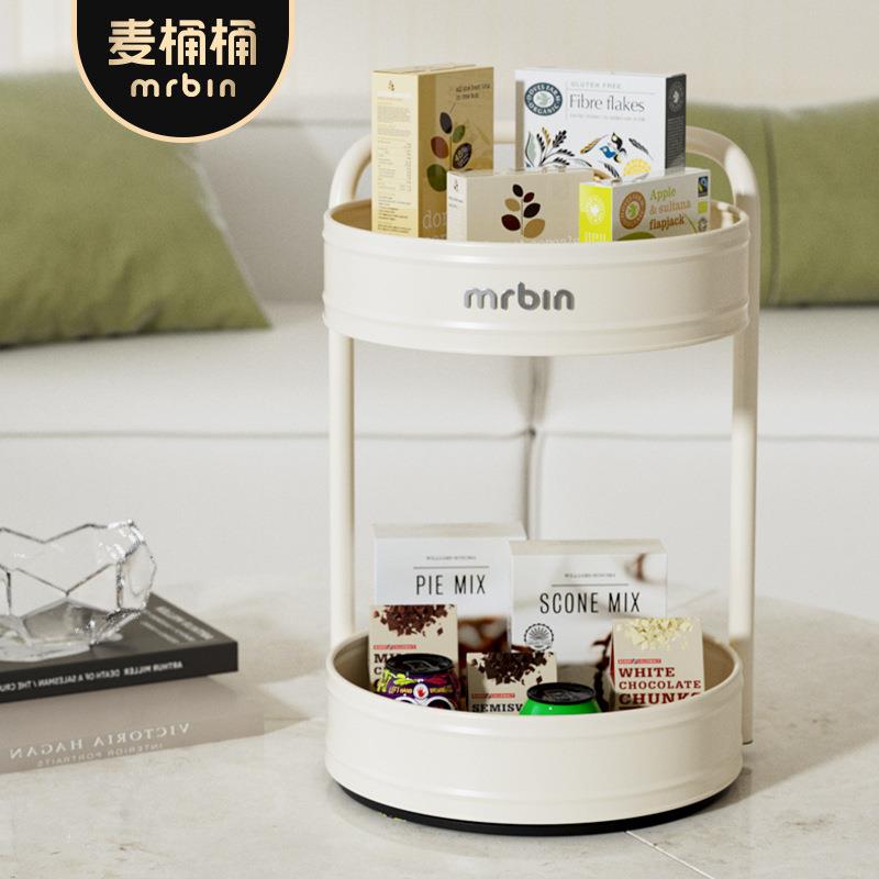 麦桶桶旋转置物架调味料厨房收纳专用台面多功能360度双层调料架