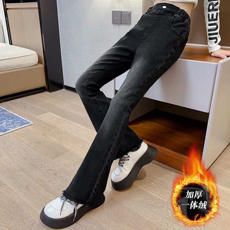 2025女童喇叭裤春秋牛仔裤大童冬装微喇裤子儿童加绒加厚弹力,童装/婴儿装/亲子装,儿童牛仔裤,淘宝优惠券,粉丝福利购,淘宝优惠卷