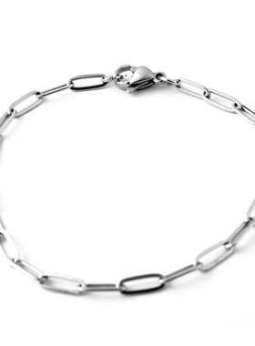 2025新款韩版钛钢男女通用304不锈钢扁线长O字链时尚潮流饰品