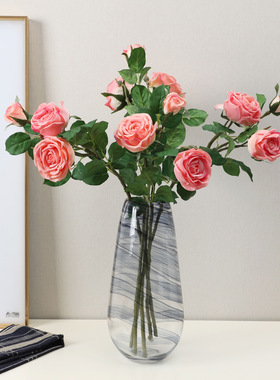 2025新款手感超真3D保湿甜心玫瑰装饰客厅摆件仿真花拍照神器