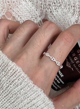 2025新款S925纯银个性小众女戒简约开口设计时尚气质潮流调节饰品