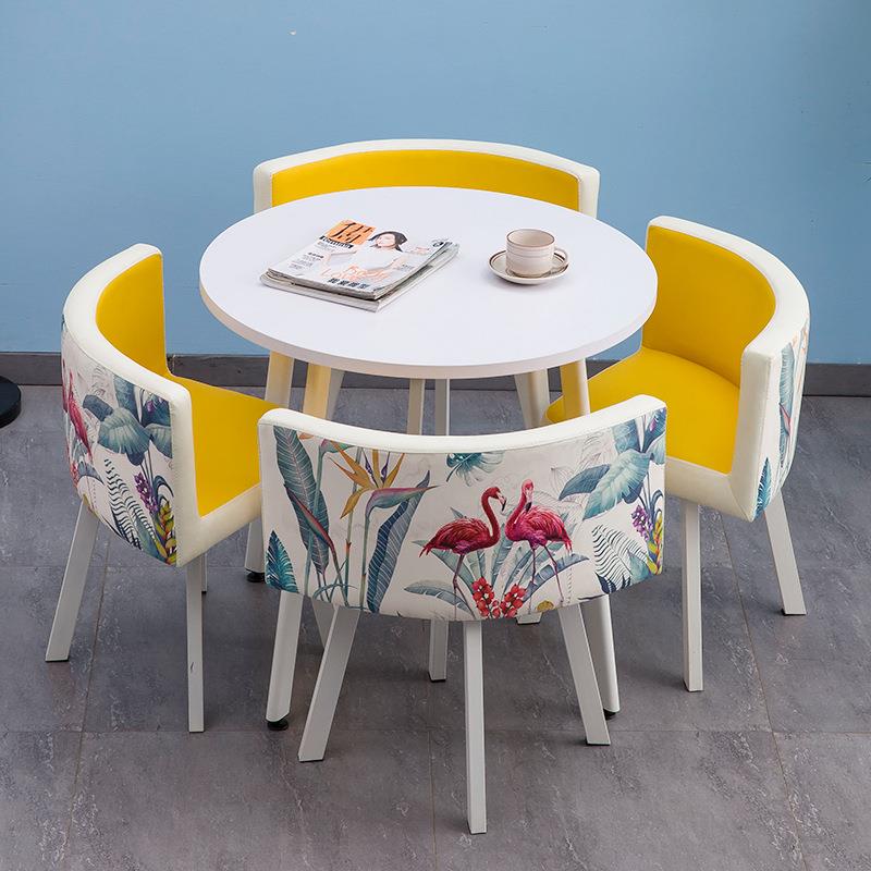 简约接待洽谈桌椅组合小圆桌店铺会客休息区办公室会议桌休闲桌椅